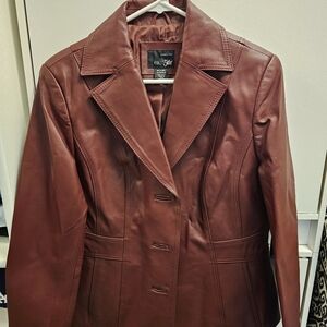 Leather jacket (burgendy)